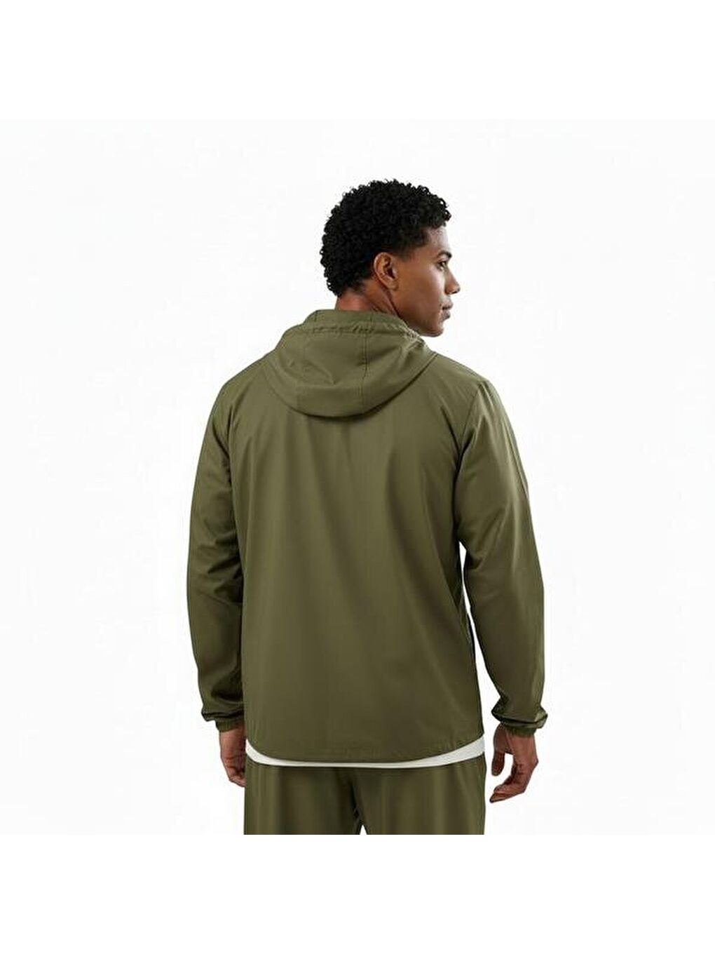 Rival Woven Erkek Haki Kapüşonlu Rüzgarlık-1