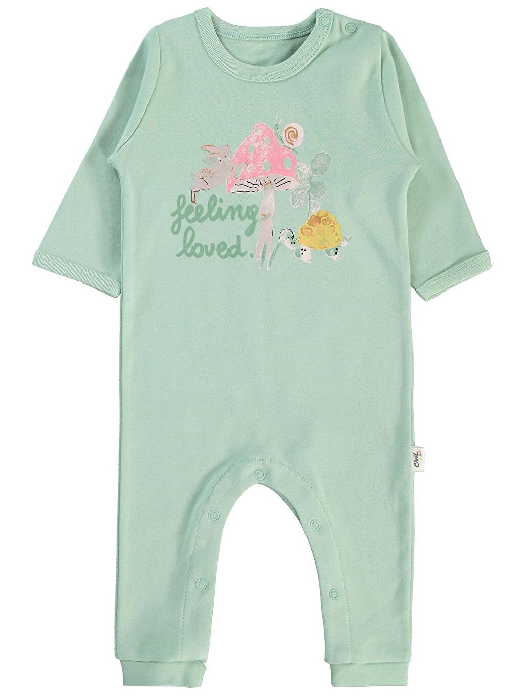 Baby Kız Bebek 2'li Patiksiz Tulum 3-9 Ay Açık Haki-2