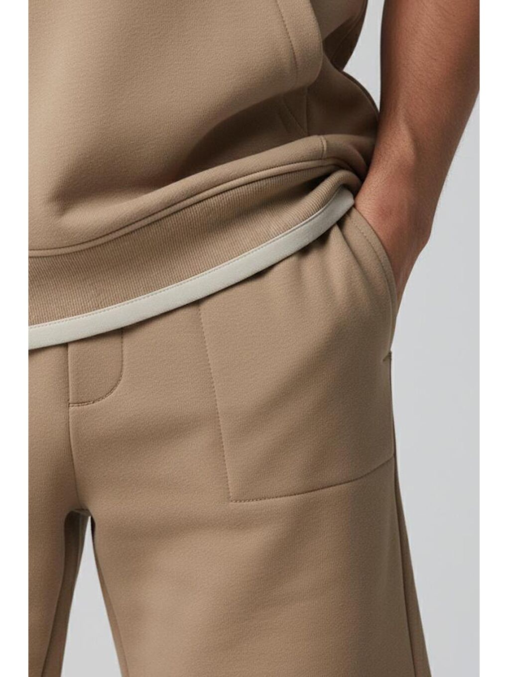 Giotelli Bej Oversize Fit Pamuk Karışımlı Bermuda Erkek Şort-2