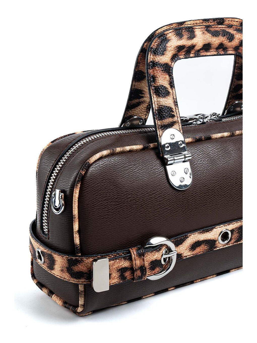 Kahverengi Kadın Omuz Çantası SP1258-M105 SILVER POLO El Çantası Kahve-Leopar Taba-3