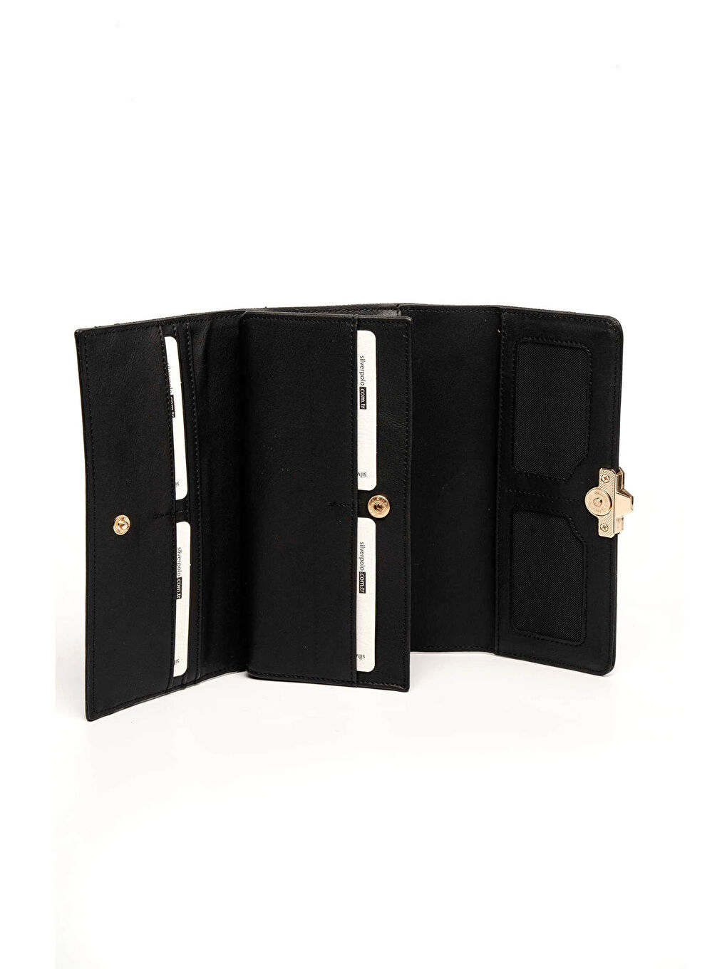 Siyah Kadın Portföy Çantası 979-46578 SILVER POLO BAYAN PORTFÖY M178 SİYAH-MAT SİYAH-4