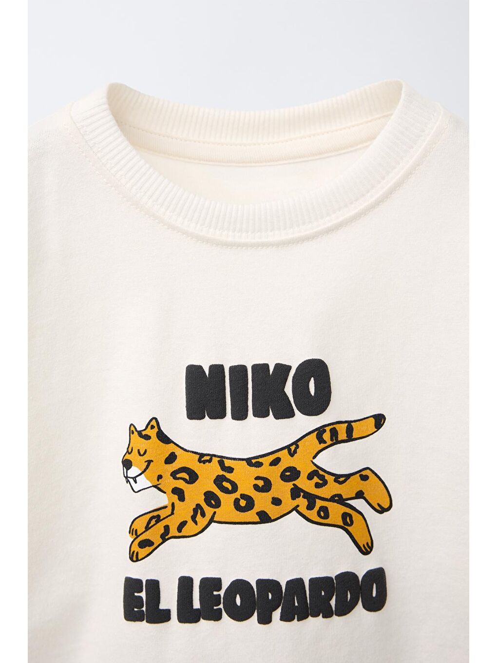 Karışık Erkek Çocuk Pamuklu Ekru Kahverengi Leopar Baskılı T-Shirt Ve Şort Takım - Yazlık-2