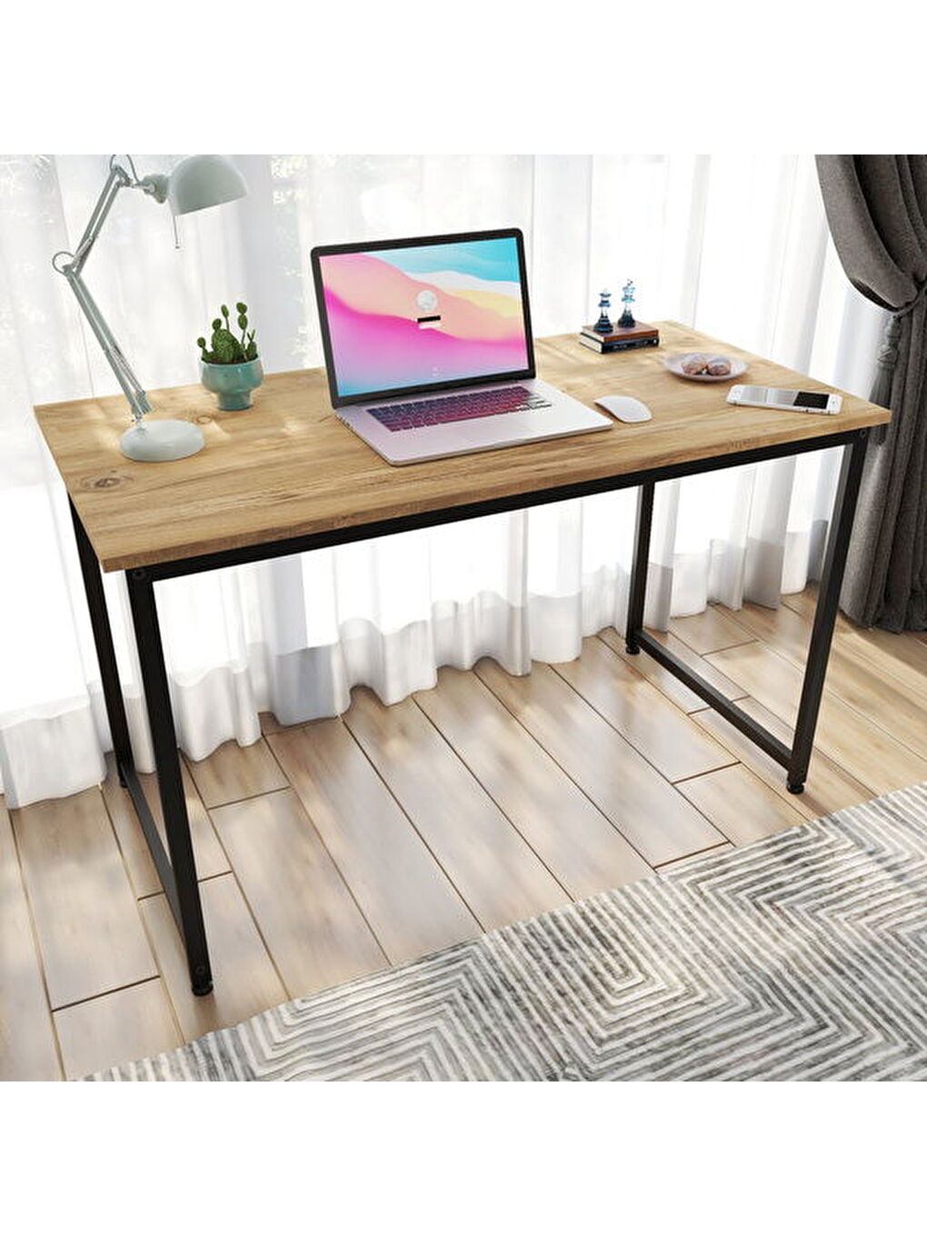 Kahverengi Çalışma Masası - Atlantik Çam - 120 cm-1