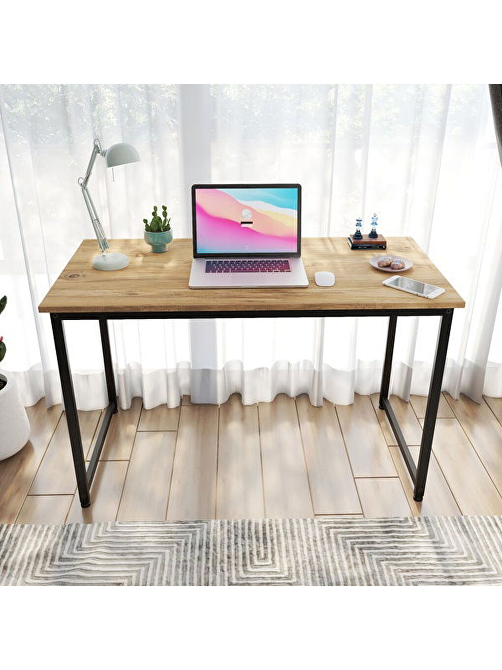 Kahverengi Çalışma Masası - Atlantik Çam - 120 cm-3