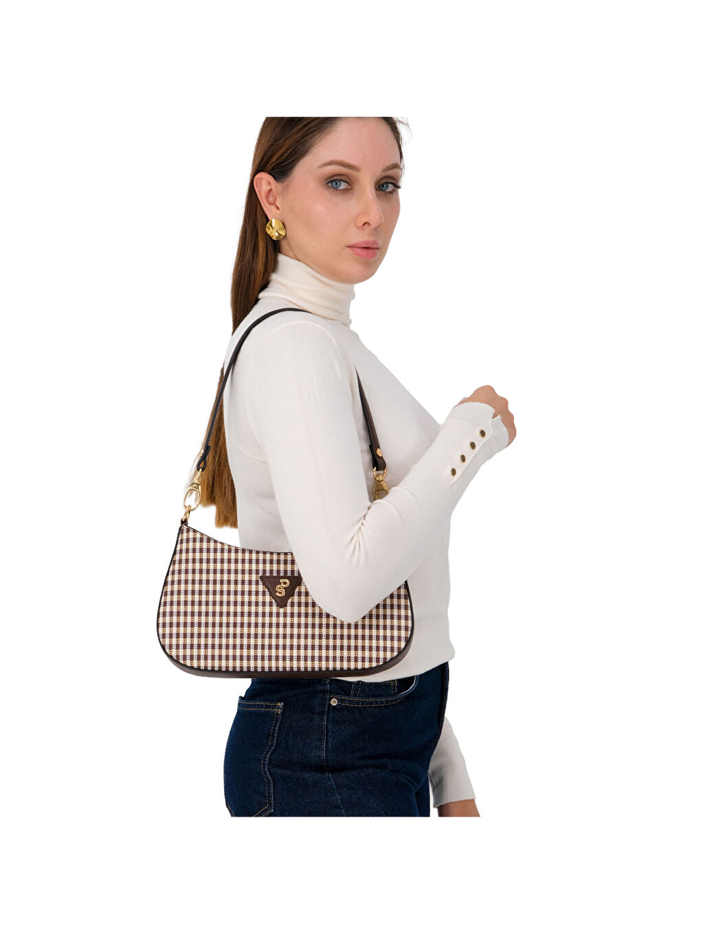 Kahverengi Kadın Çapraz Çanta 1251-47932 SILVER POLO ÇAPRAZ BAYAN ÇANTASI M191 KAHVE SARI-MAT KAHVE