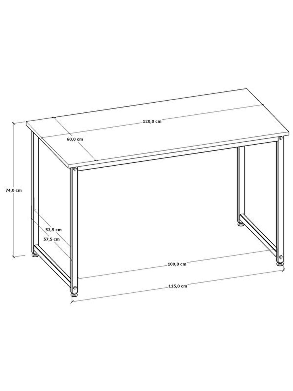 Kahverengi Çalışma Masası - Atlantik Çam - 120 cm-9