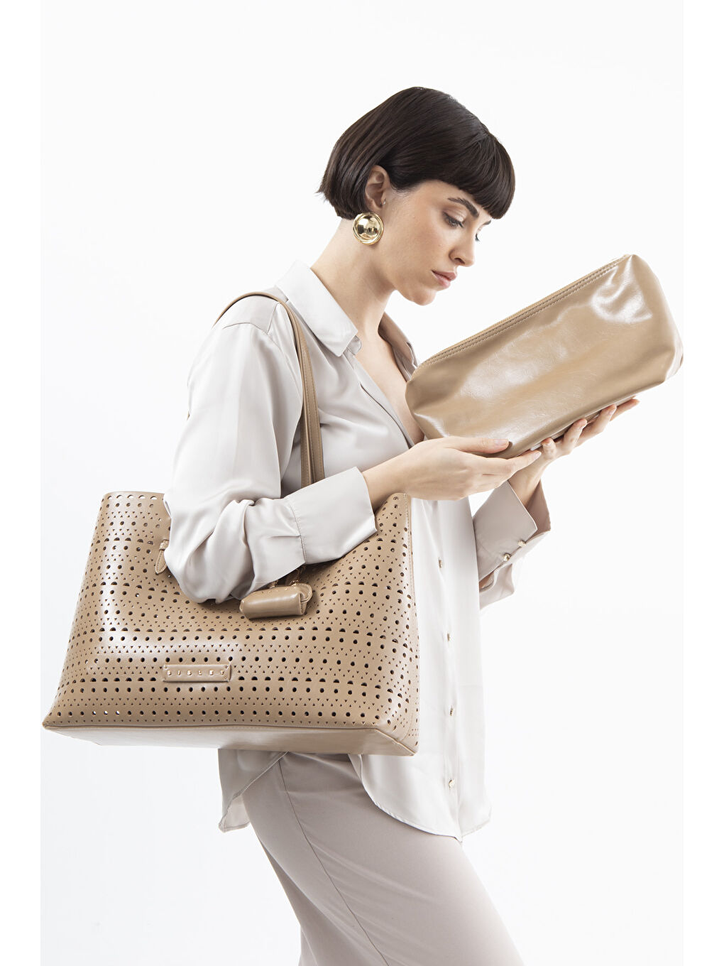 Bej Kadin Kol Çantasi Ten SLY169-1