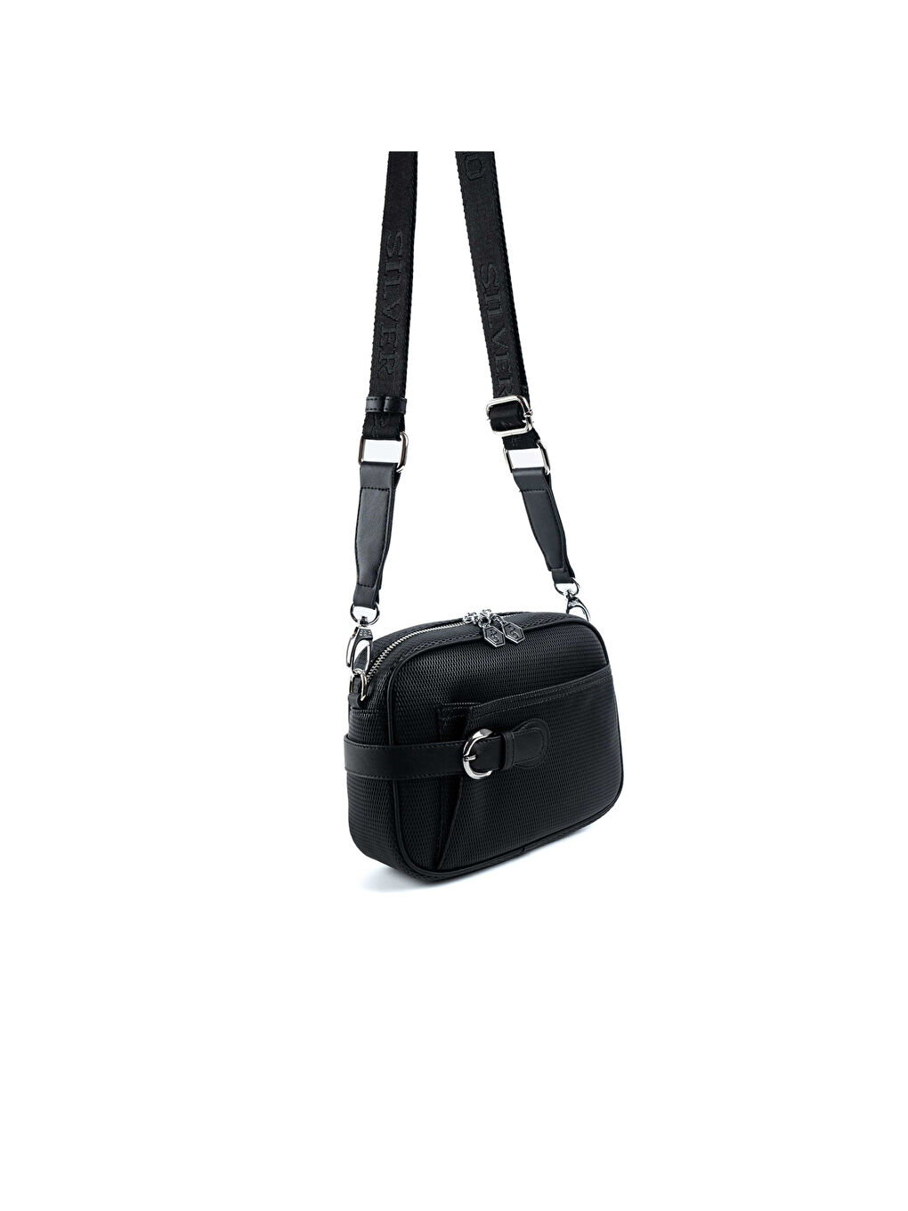 Siyah Kadın Çapraz Çanta 1256-48099 SILVER POLO ÇAPRAZ BAYAN ÇANTASI M86 SİYAH-MAT SİYAH-1