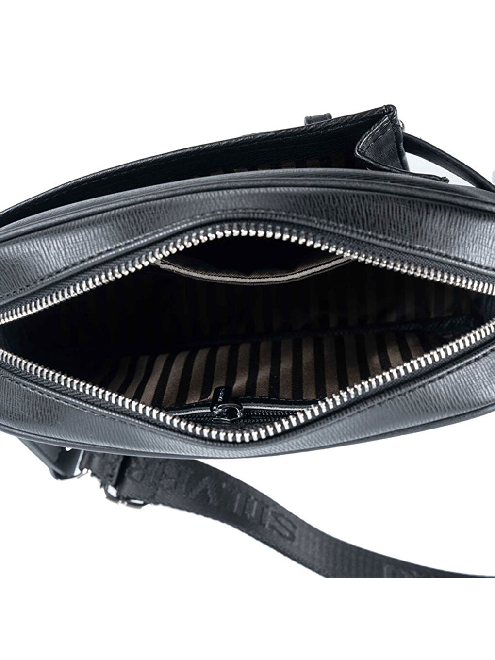 Siyah Kadın Çapraz Çanta 1256-48099 SILVER POLO ÇAPRAZ BAYAN ÇANTASI M86 SİYAH-MAT SİYAH-5