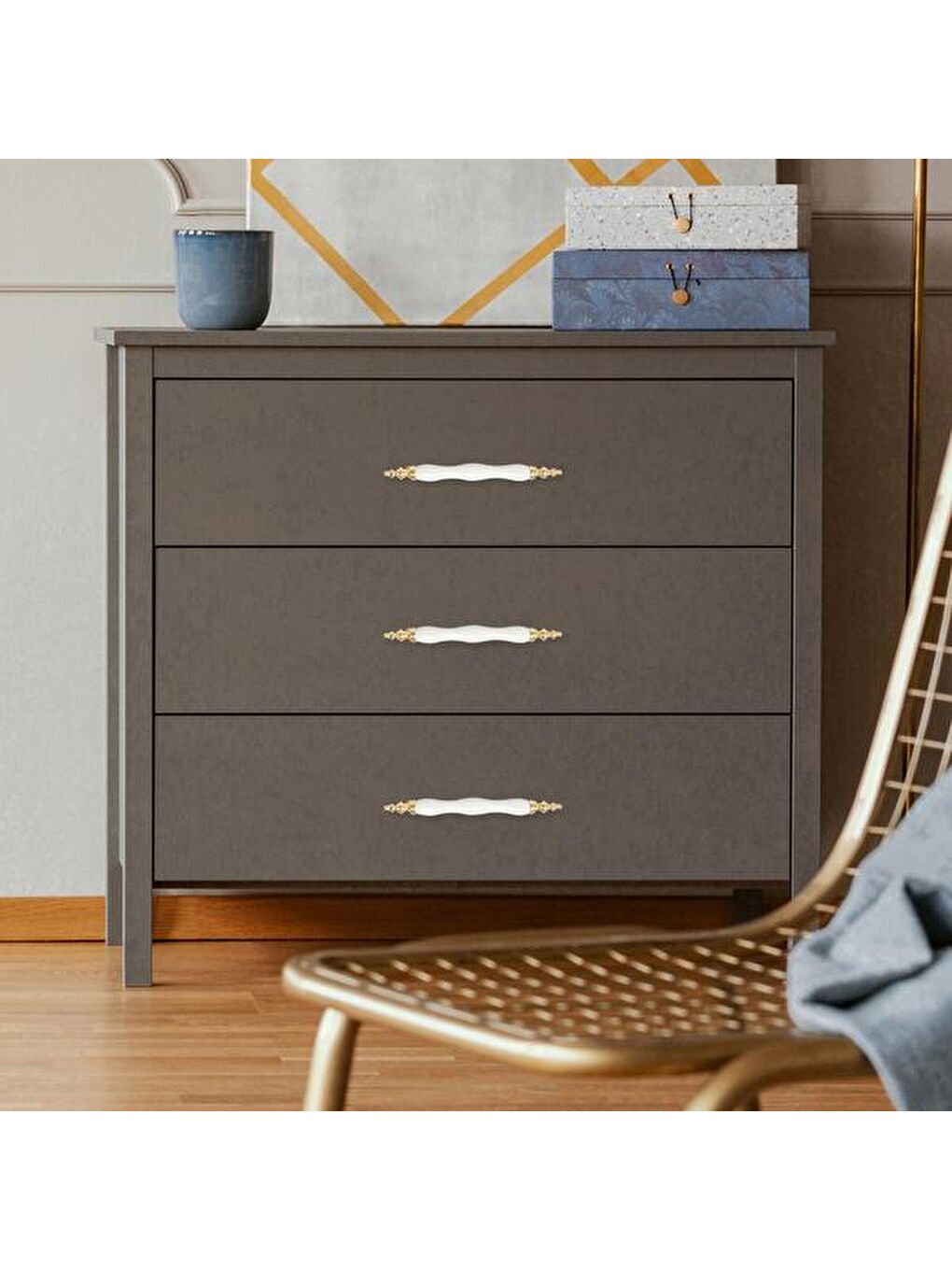 Bozburun 96 Kulp - Beyaz / Altın-1