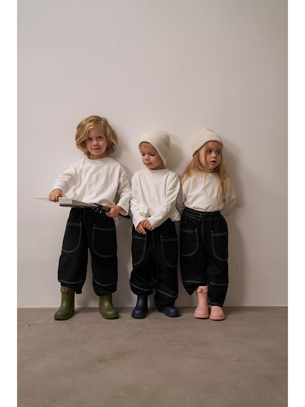 Siyah Cep Detaylı Unisex Jean Pantolon-3