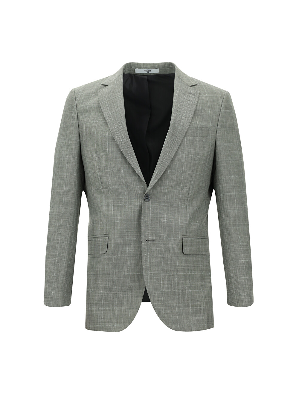 Gri Regular Fit Kareli Takım Elbise-1