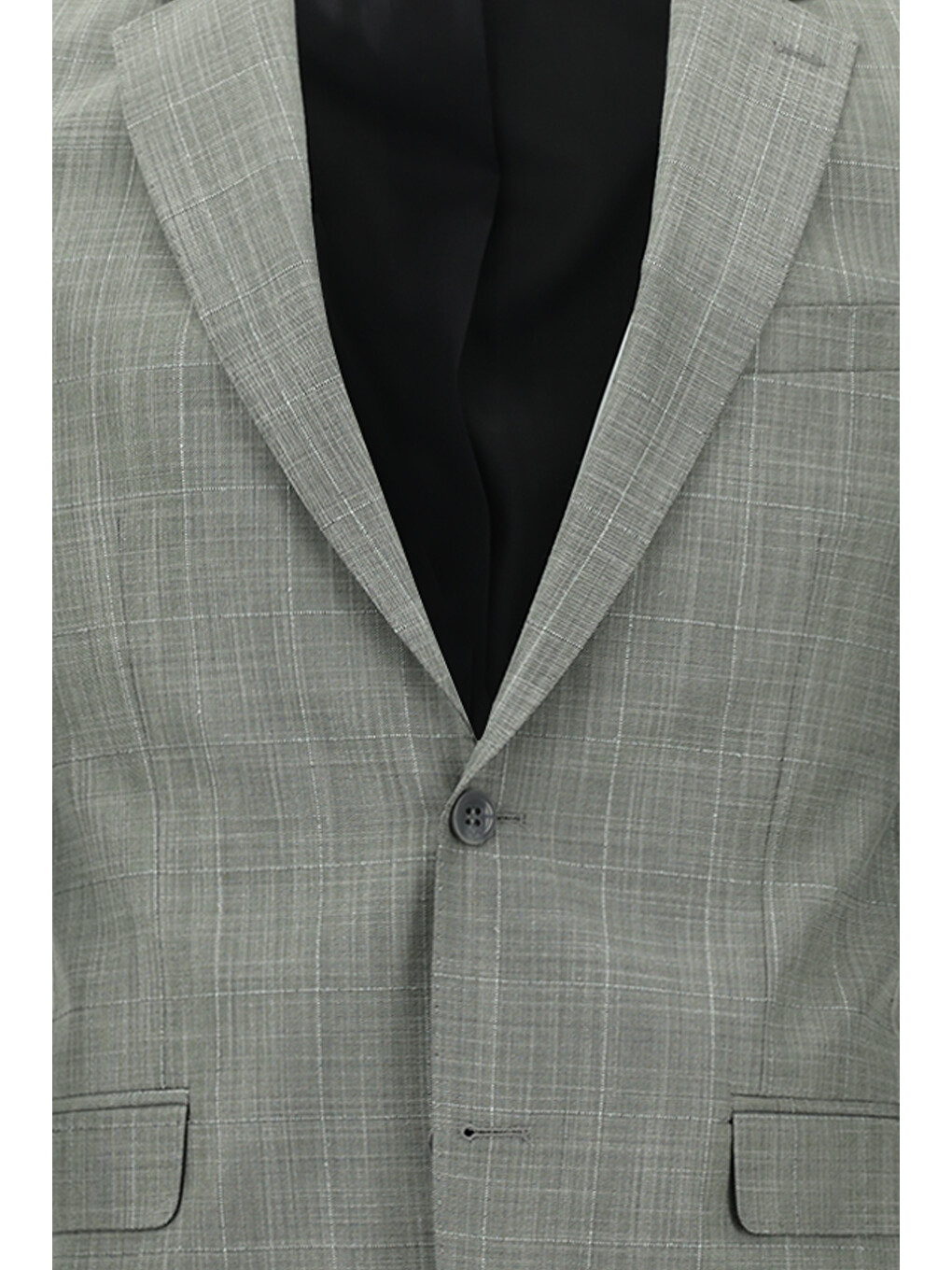 Gri Regular Fit Kareli Takım Elbise-3
