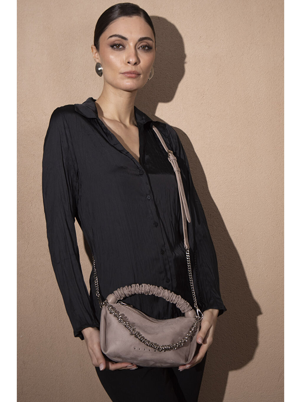 Bej Kadin El Çantasi Ten SLY173-1