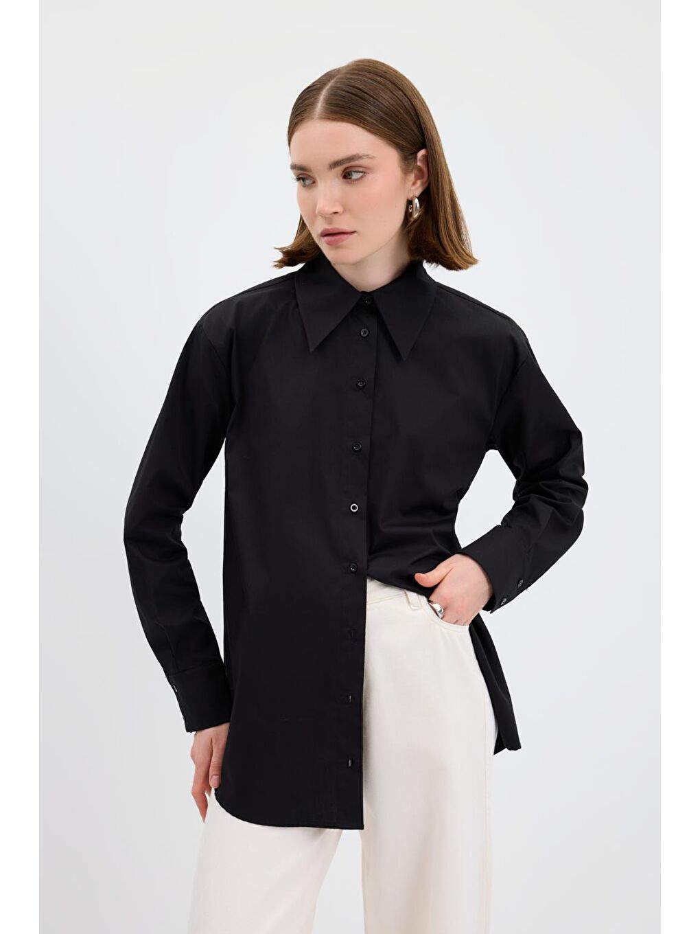Pamuk Basic Gömlek Siyah