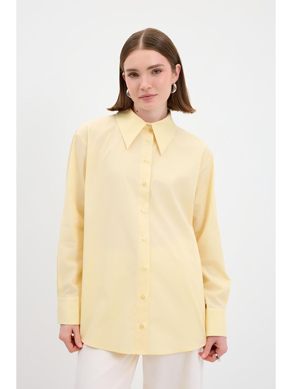 Pamuk Basic Gömlek Sarı