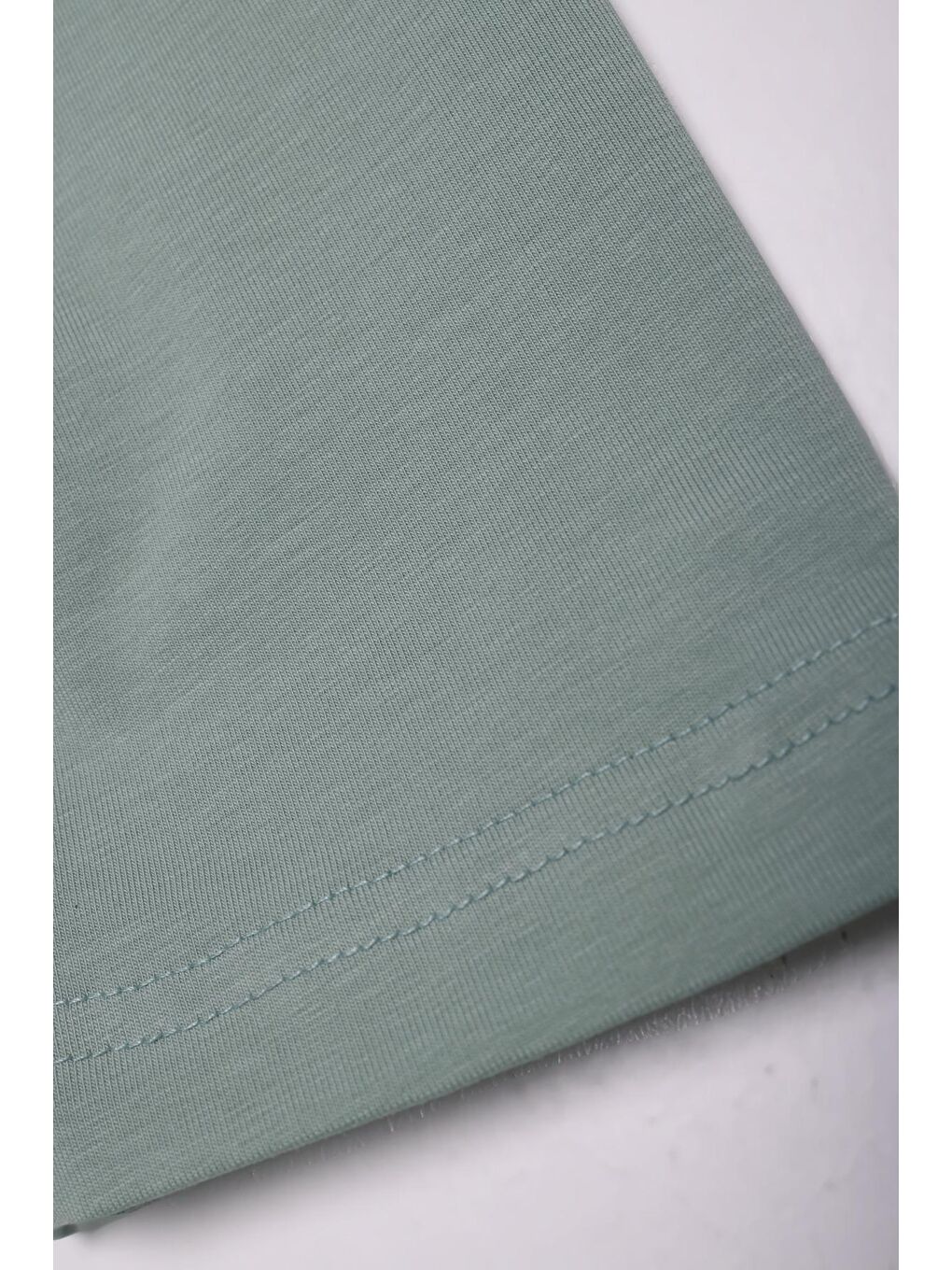 Yeşil Defne Pamuklu Fırfırlı Cepli Penye Elbise-4