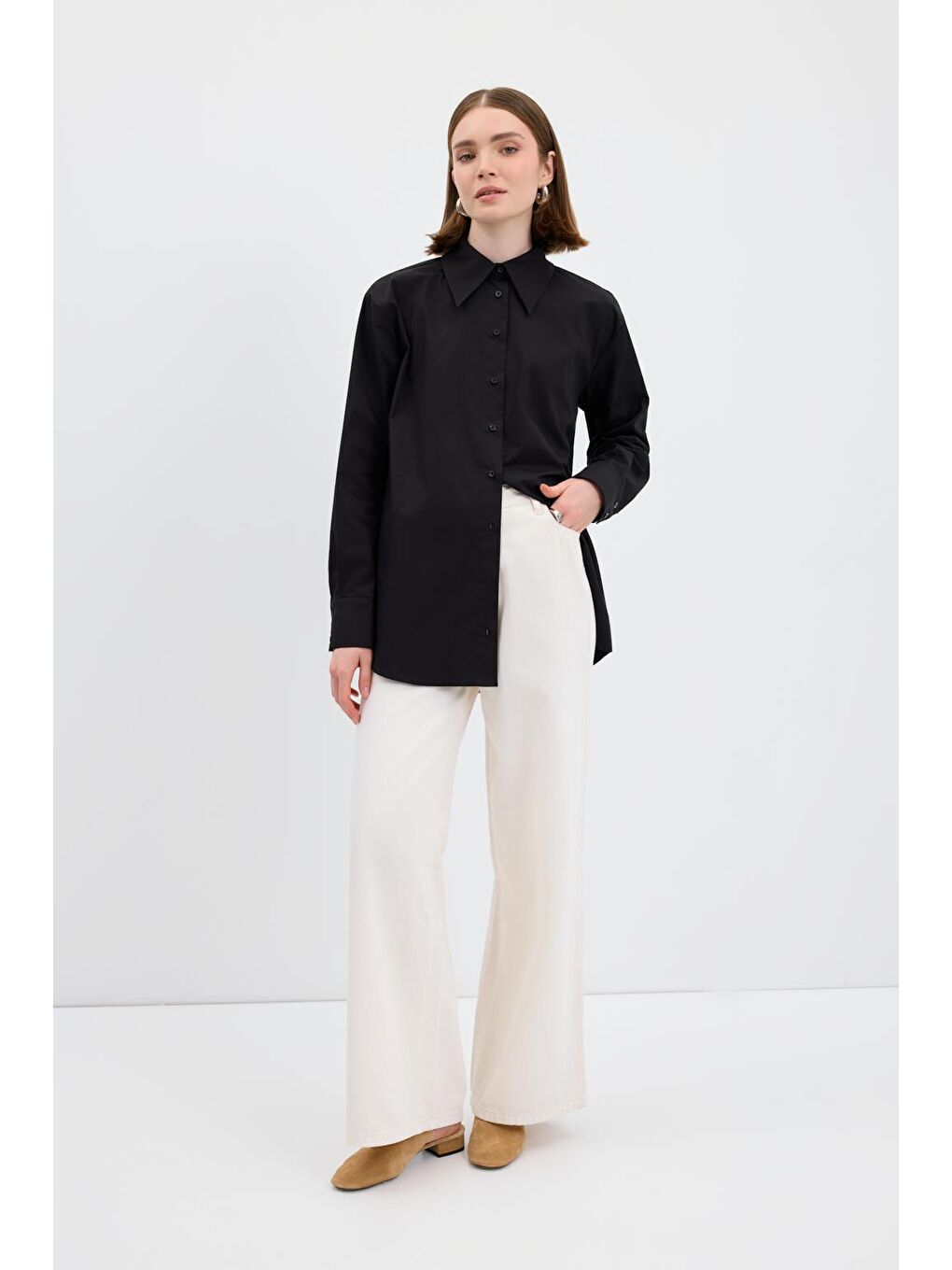 Pamuk Basic Gömlek Siyah-2