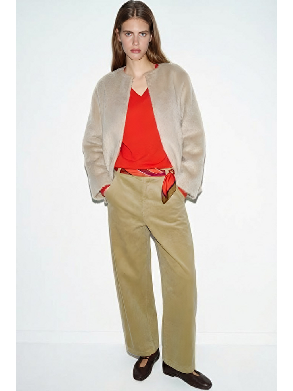 Bej Soft Kürk Ceket Vizon-3