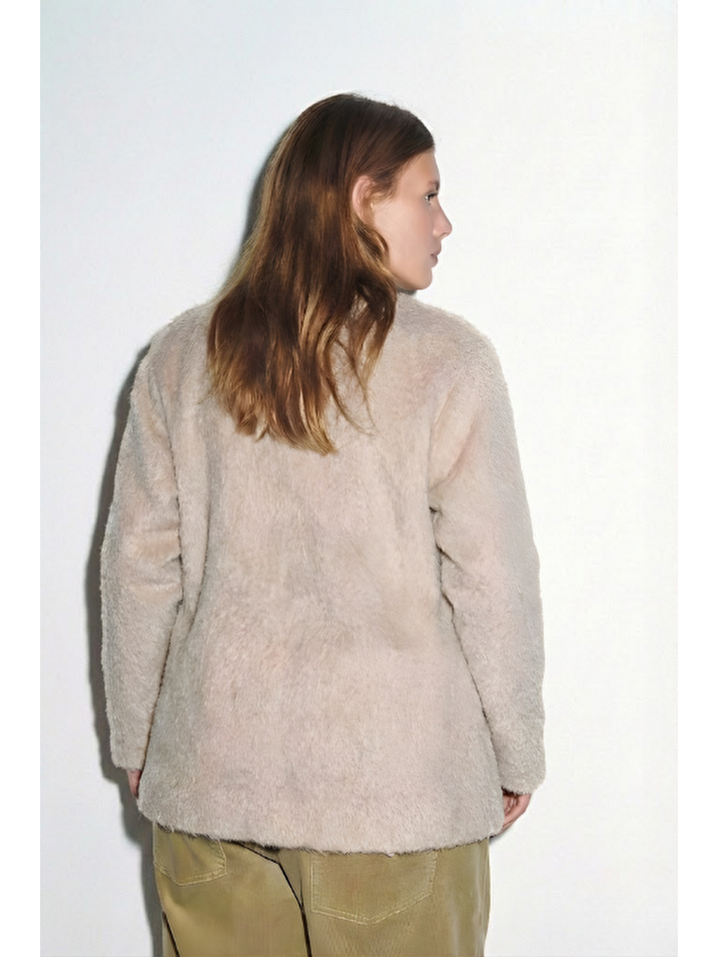 Bej Soft Kürk Ceket Vizon-4
