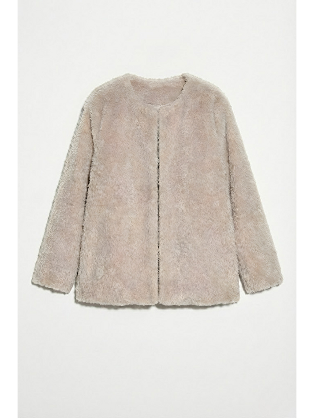 Bej Soft Kürk Ceket Vizon-5