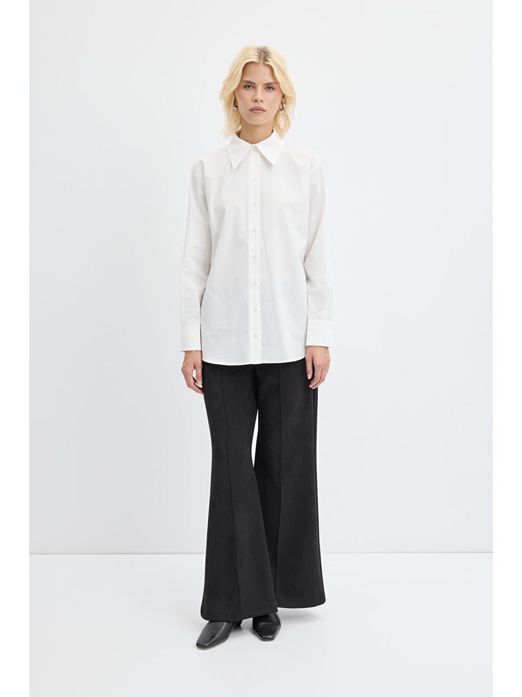 Pamuk Basic Gömlek Ekru-1