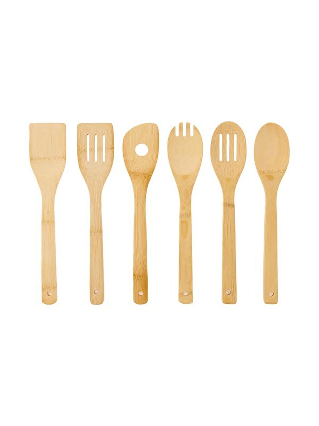 6 Parça Bambu Servis Seti - Açık Kahverengi