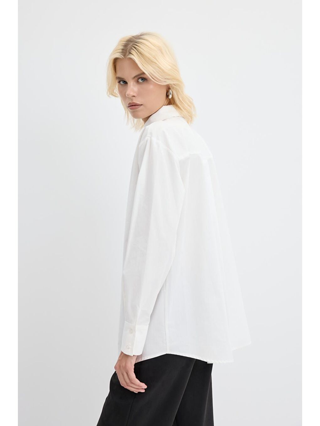 Pamuk Basic Gömlek Ekru-3