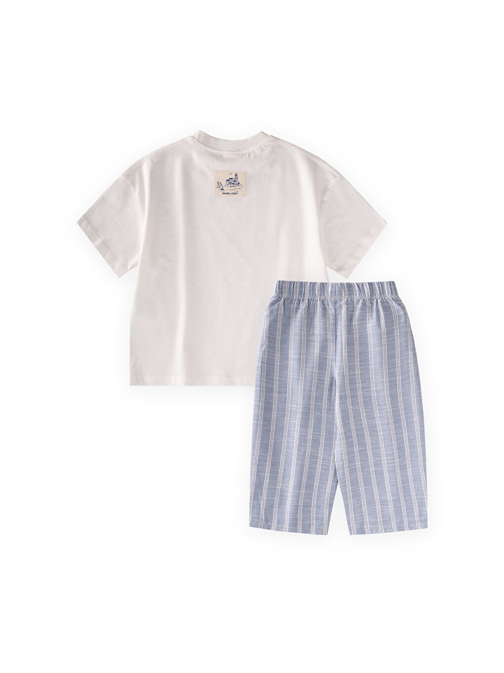Oversize T-Shirt Takım 2-10 Yaş Kırık Beyaz-2
