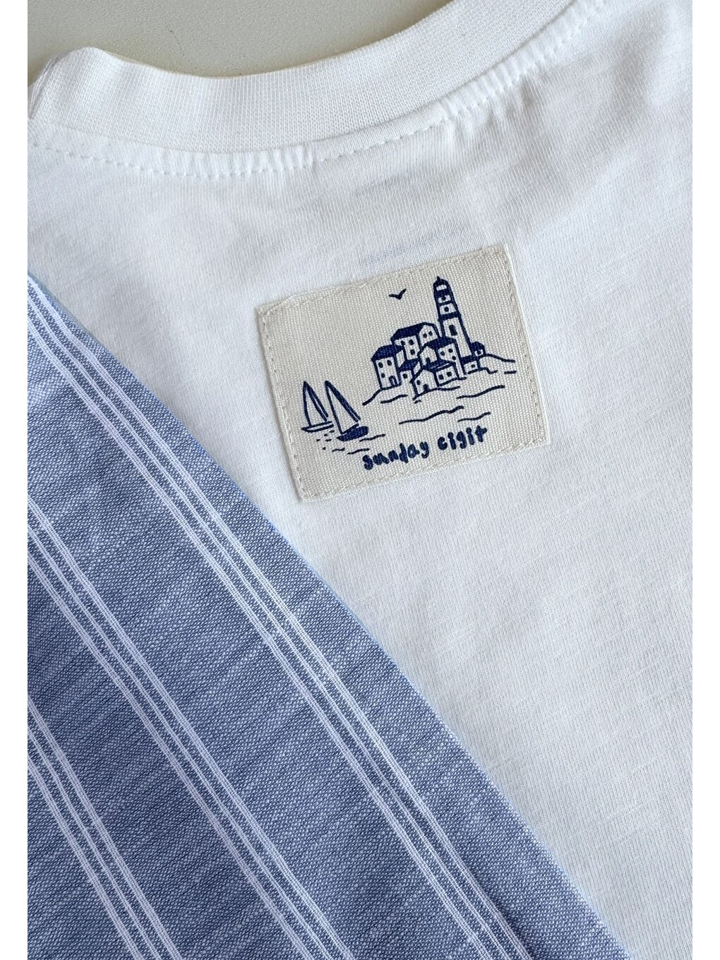 Oversize T-Shirt Takım 2-10 Yaş Kırık Beyaz-3