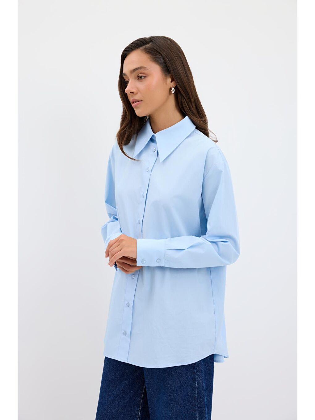 Pamuk Basic Gömlek Mavi-2