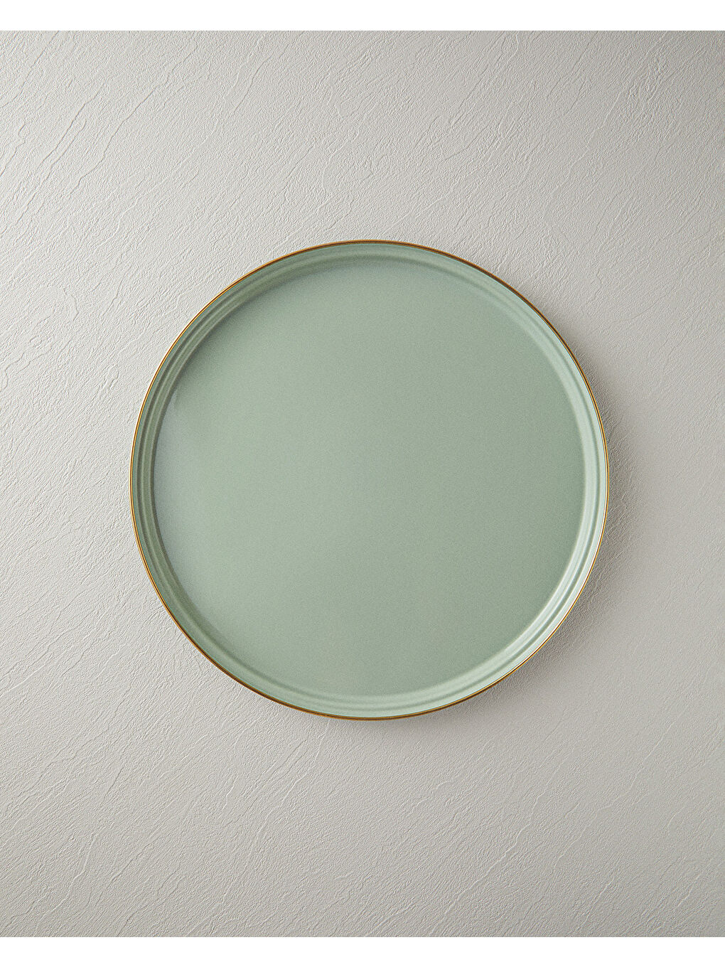 Yeşil Isidora Emaye Yuvarlak Tepsi Açık Mint-1