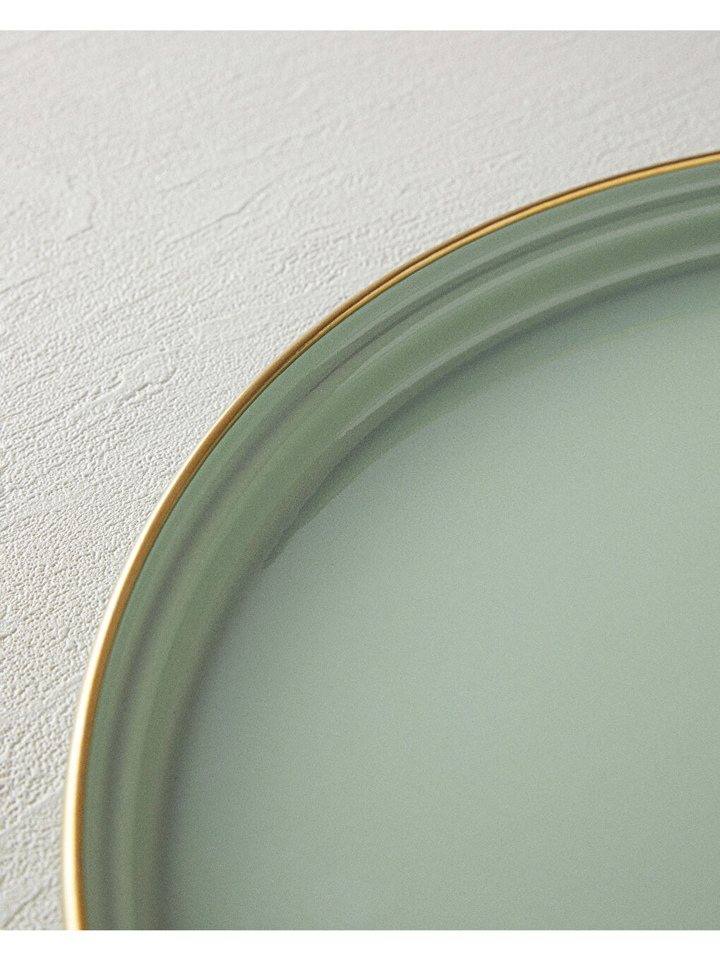 Yeşil Isidora Emaye Yuvarlak Tepsi Açık Mint-2