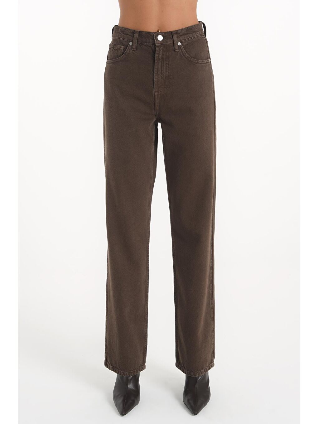 Diana Kahverengi Yüksek Bel Dad Straight Fit Jean Pantolon C 4517-037-1