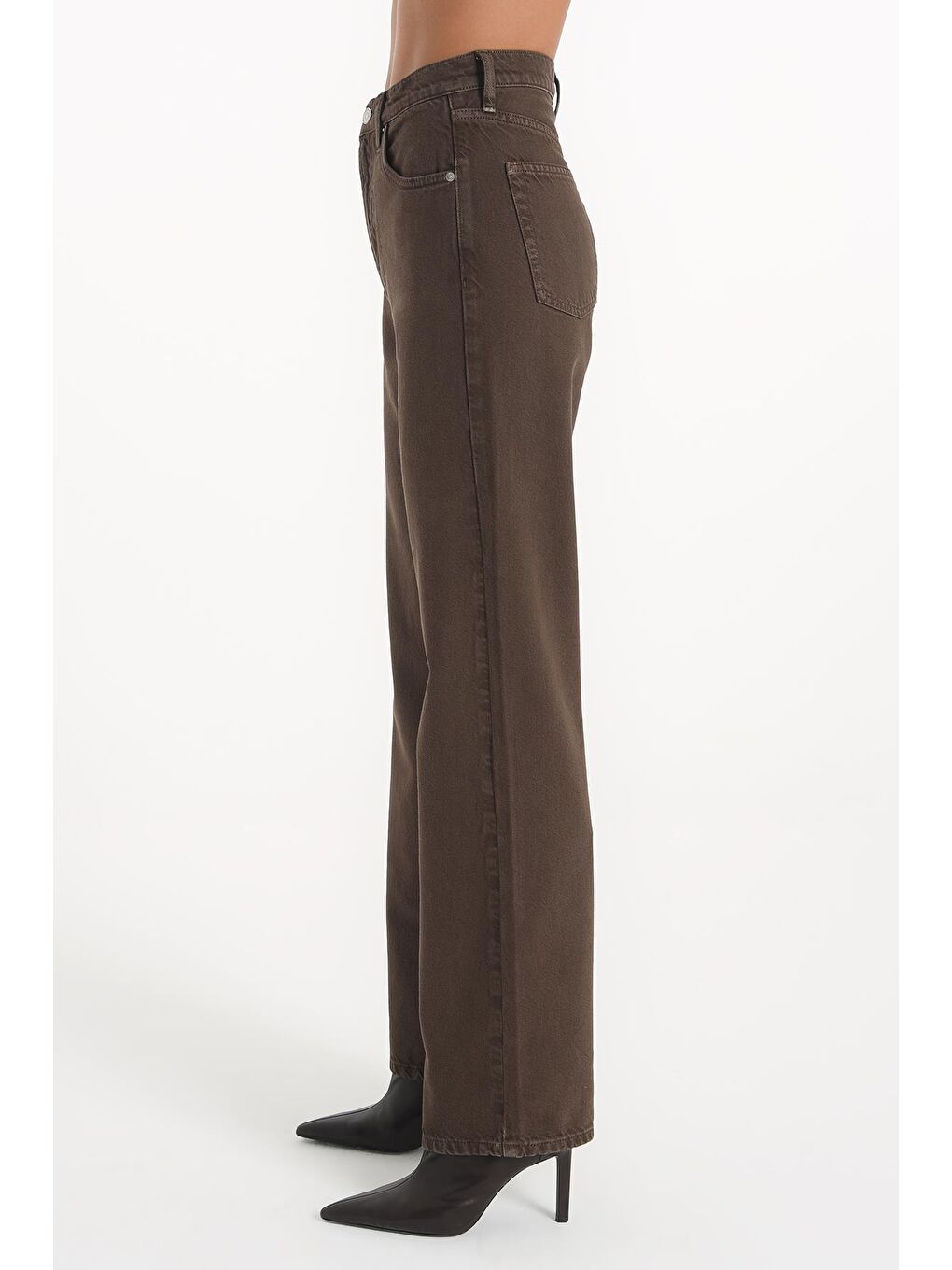 Diana Kahverengi Yüksek Bel Dad Straight Fit Jean Pantolon C 4517-037-2
