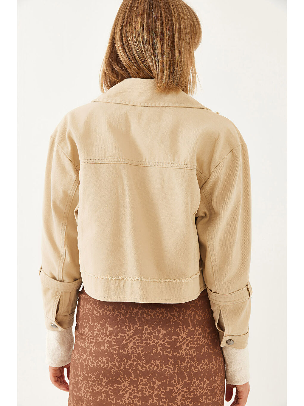 Bej Kadın Tasarım Ceket MBMS-3