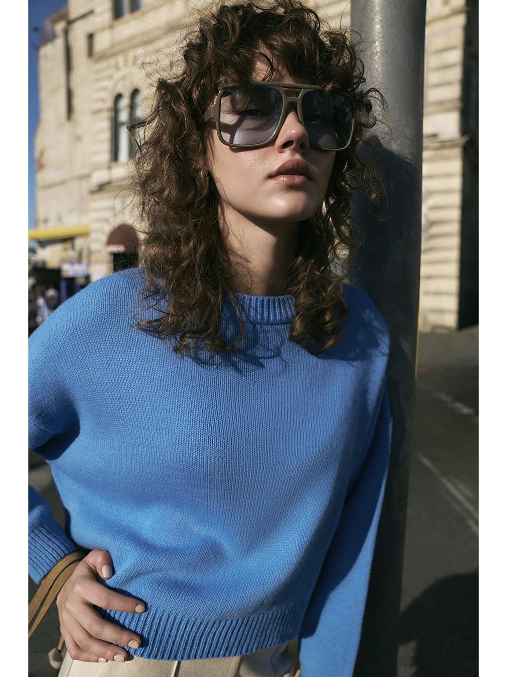 Basic Triko Kazak Mavi