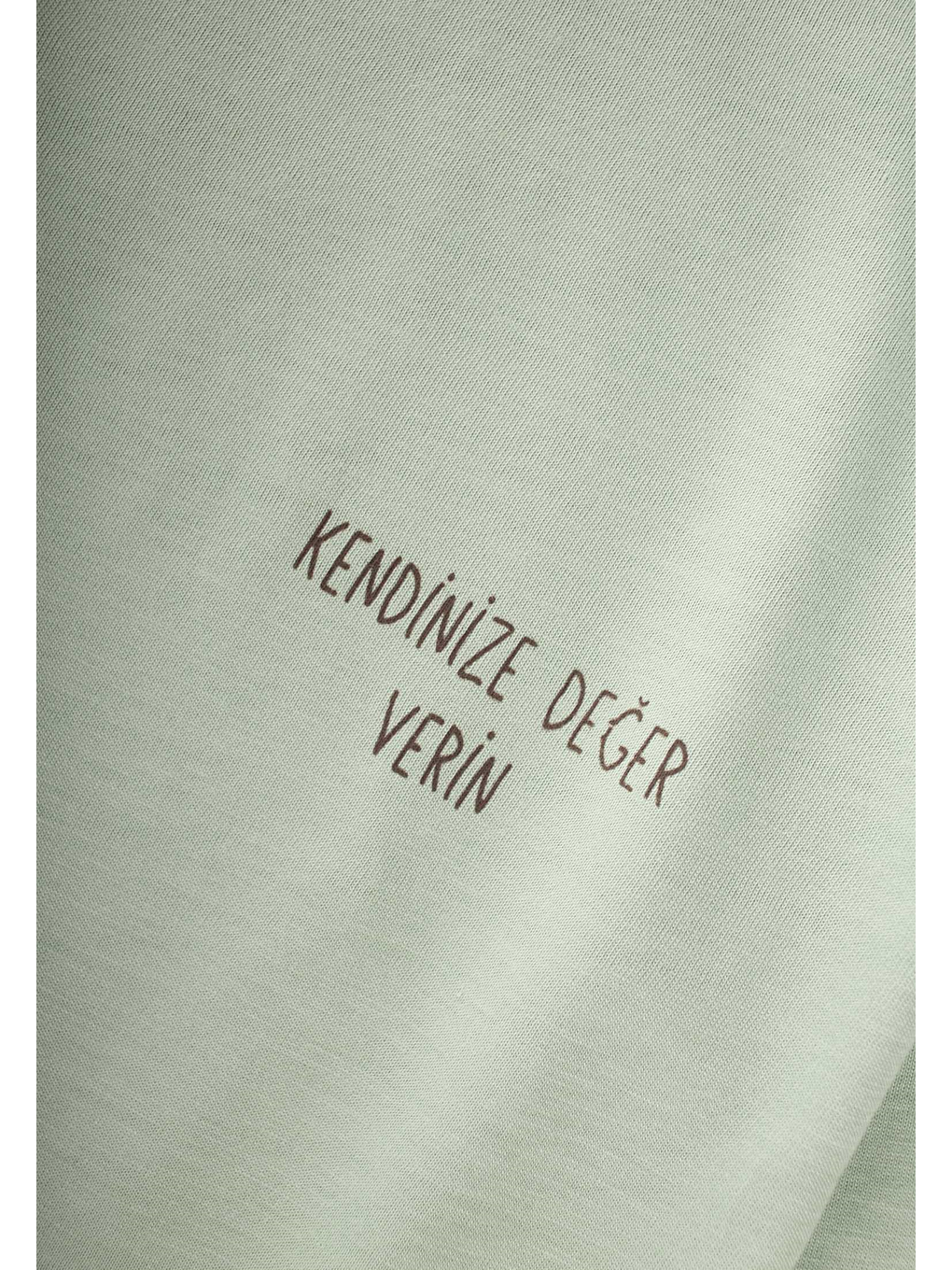 Turkuaz Sloganlı Uzun Kollu T-Shirt 2-10 Yaş Su Yeşili-2