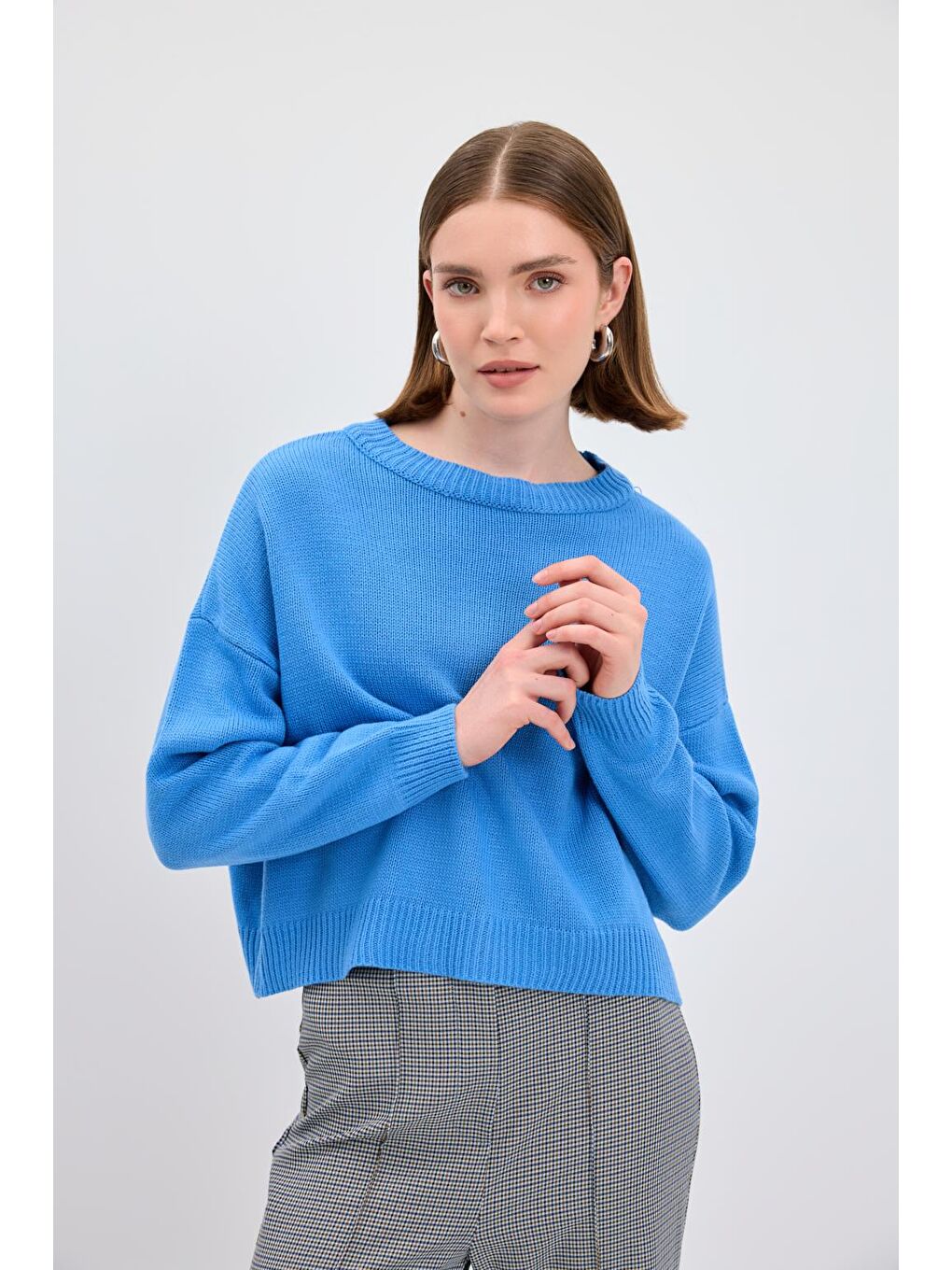 Basic Triko Kazak Mavi-2