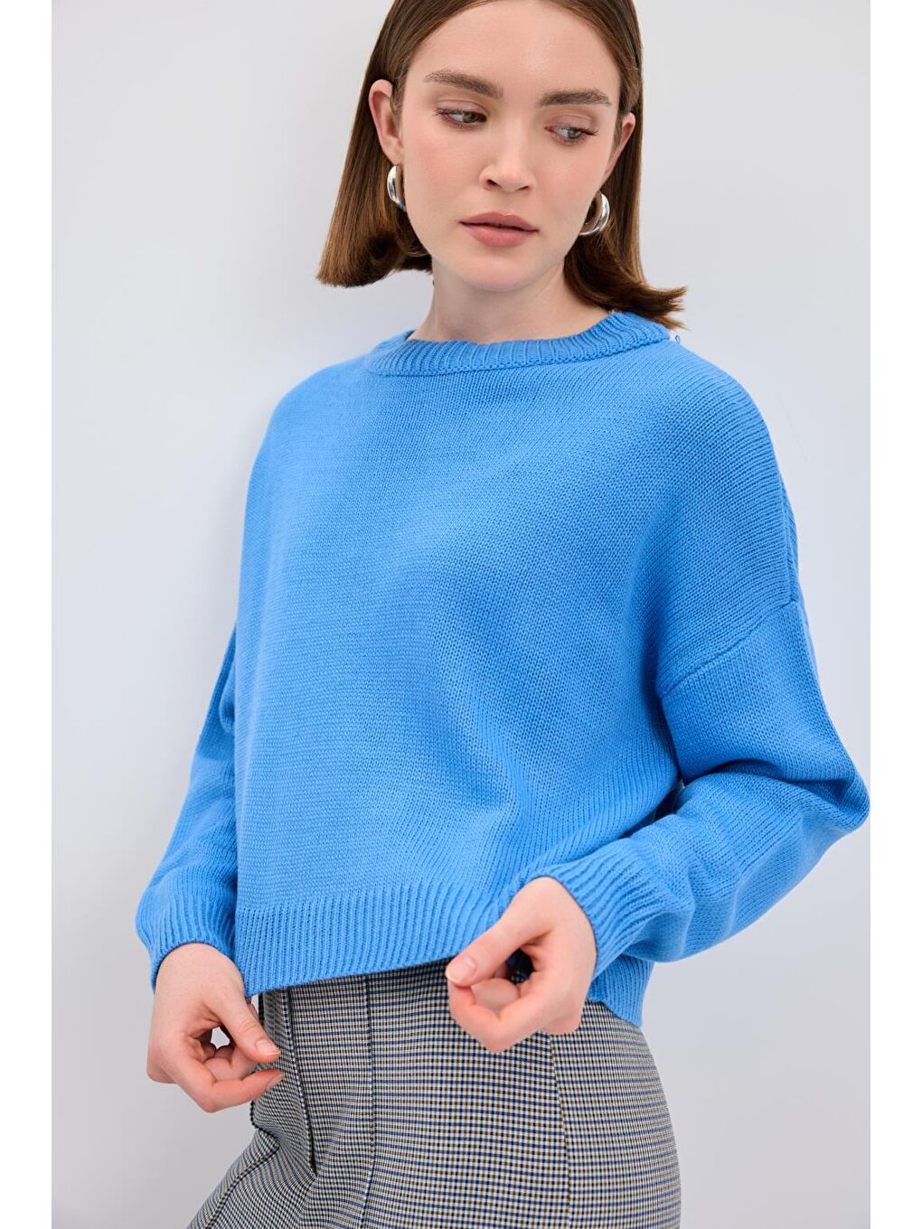 Basic Triko Kazak Mavi-3