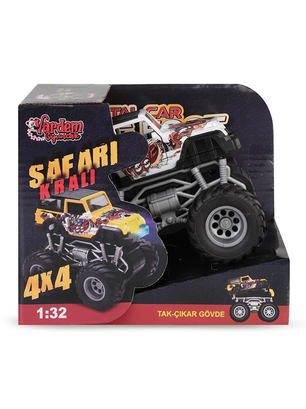 Oyuncak Isıklı- Muzıklı 1:32 Safarı Kralı Jeep 4x4 - Beyaz-3