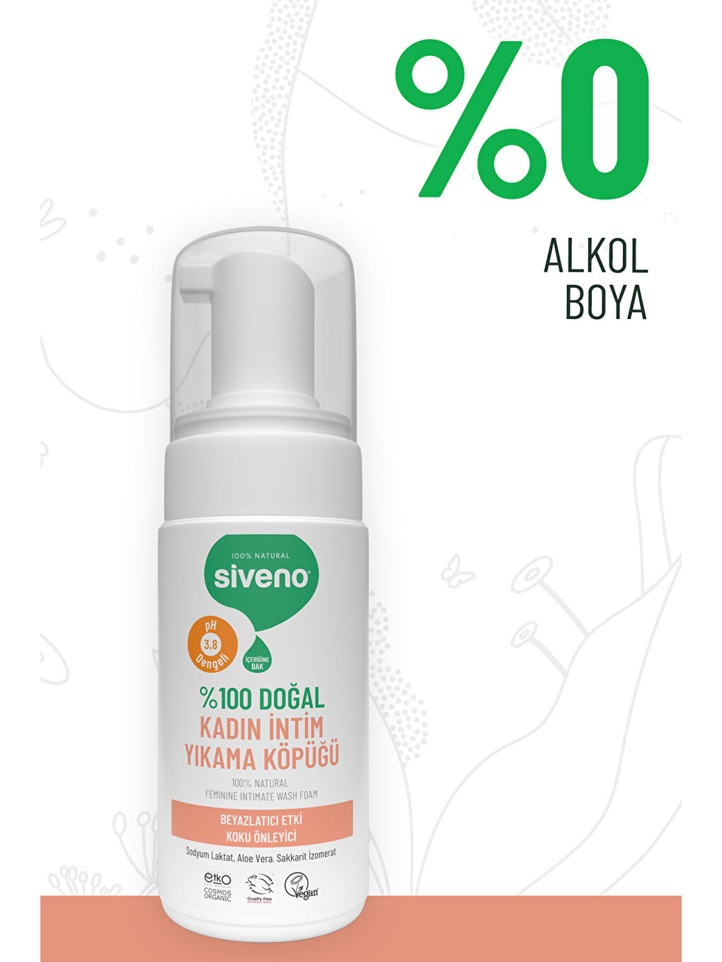 %100 Doğal İntim Yıkama Köpüğü Beyazlatıcı Etkili Koku Önleyici pH 3.8 100 ml-2