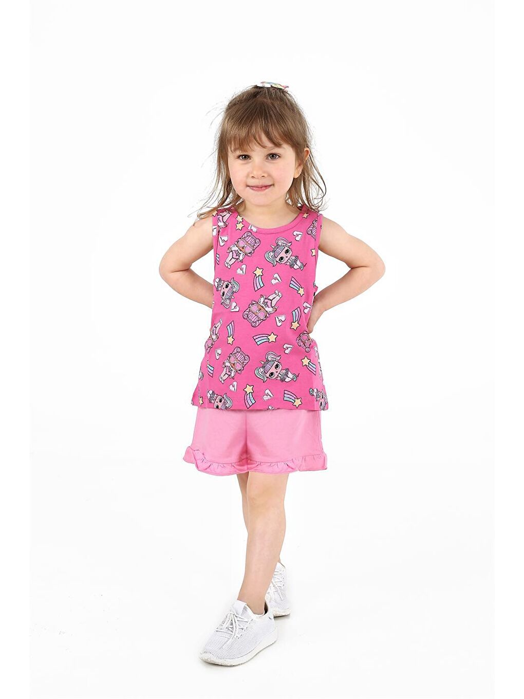 Pembe Kız Çocuk Lol Bebek Baskılı Suprem Alt Üst Takım