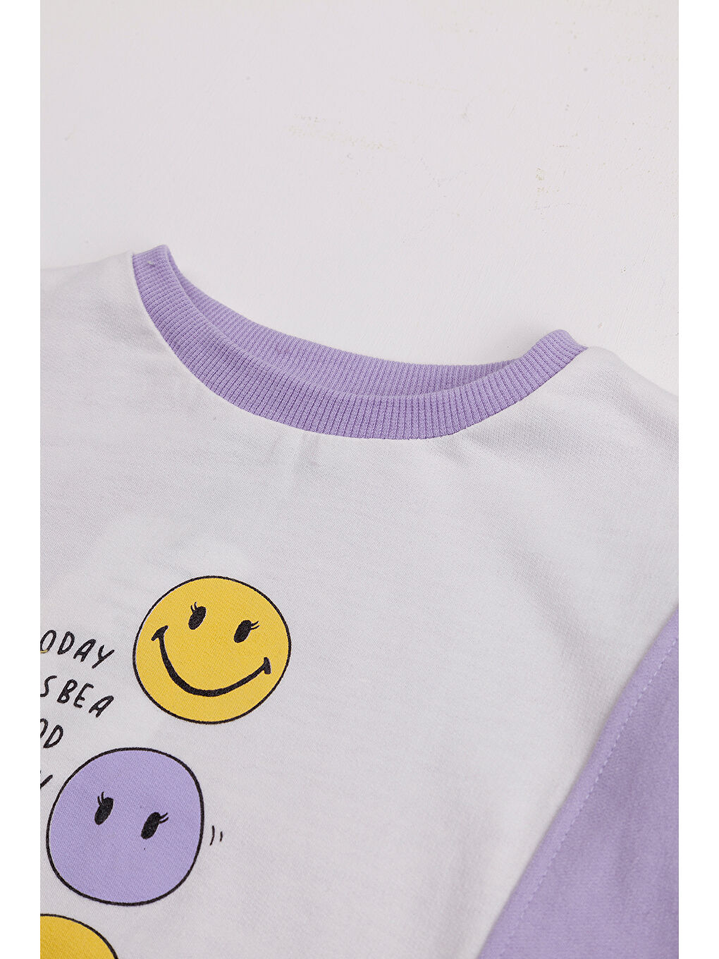 Lila Kız Çocuk 2'li Paket Basic Sweatshirt-5