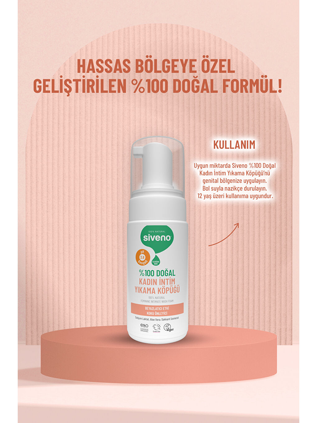 %100 Doğal İntim Yıkama Köpüğü Beyazlatıcı Etkili Koku Önleyici pH 3.8 100 ml-4