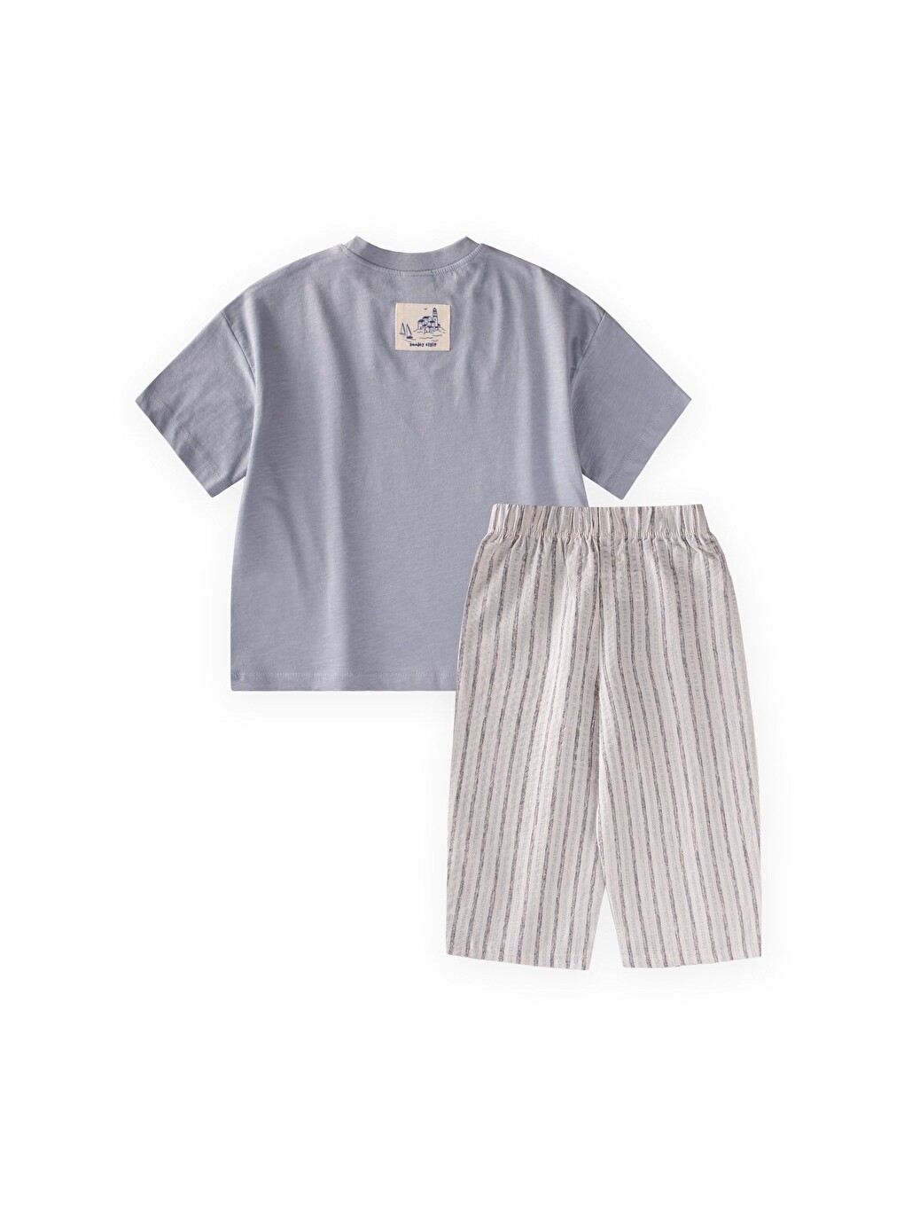 Oversize T-Shirt Takım 2-10 Yaş Pastel Mavi-2