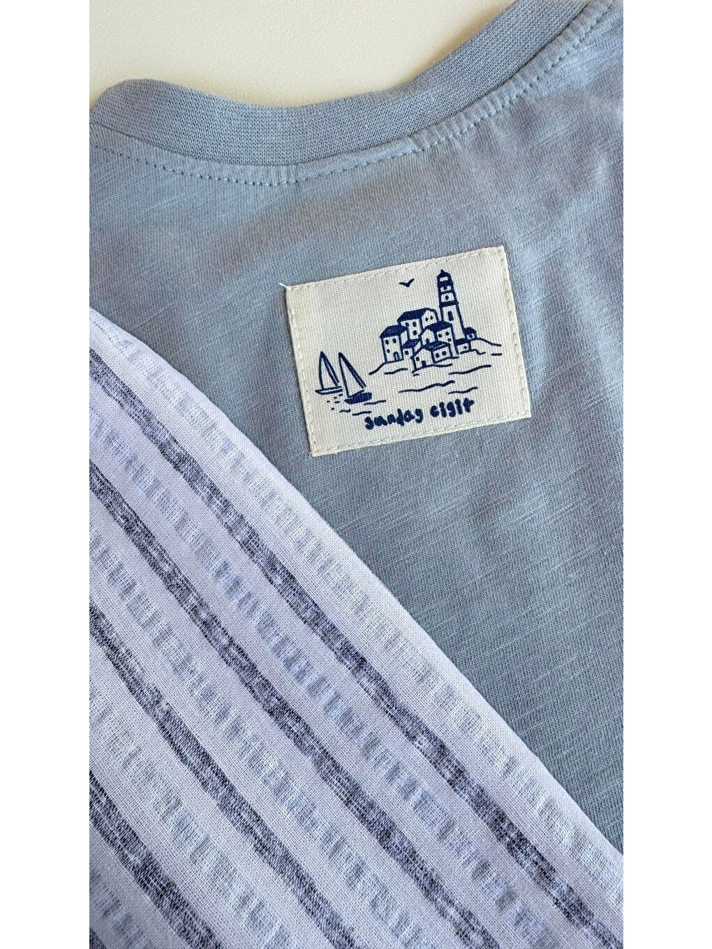 Oversize T-Shirt Takım 2-10 Yaş Pastel Mavi-3