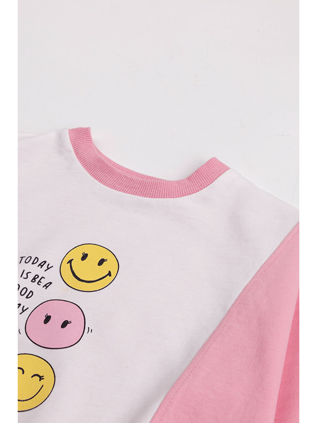 Pembe Kız Çocuk 2'li Paket Basic Sweatshirt-3