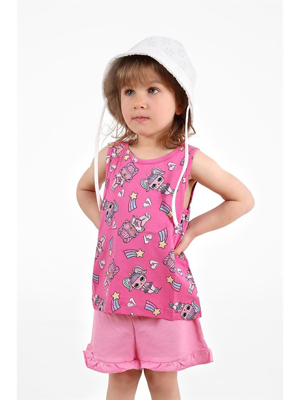Pembe Kız Çocuk Lol Bebek Baskılı Suprem Alt Üst Takım-2