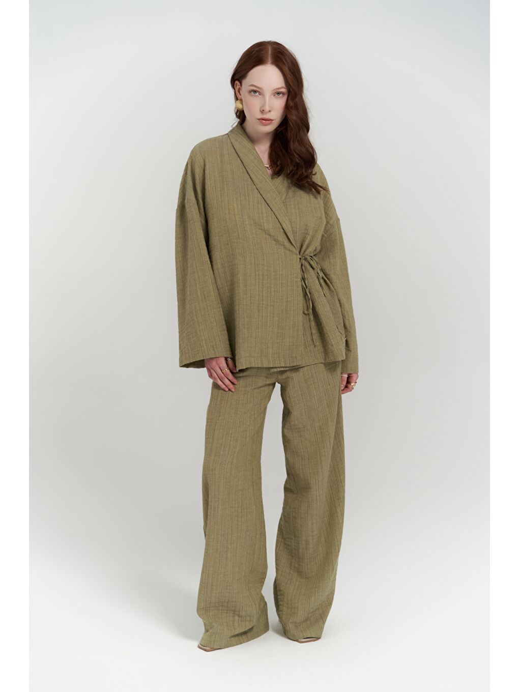 Anya Haki Kimono Pantolon Takım-1
